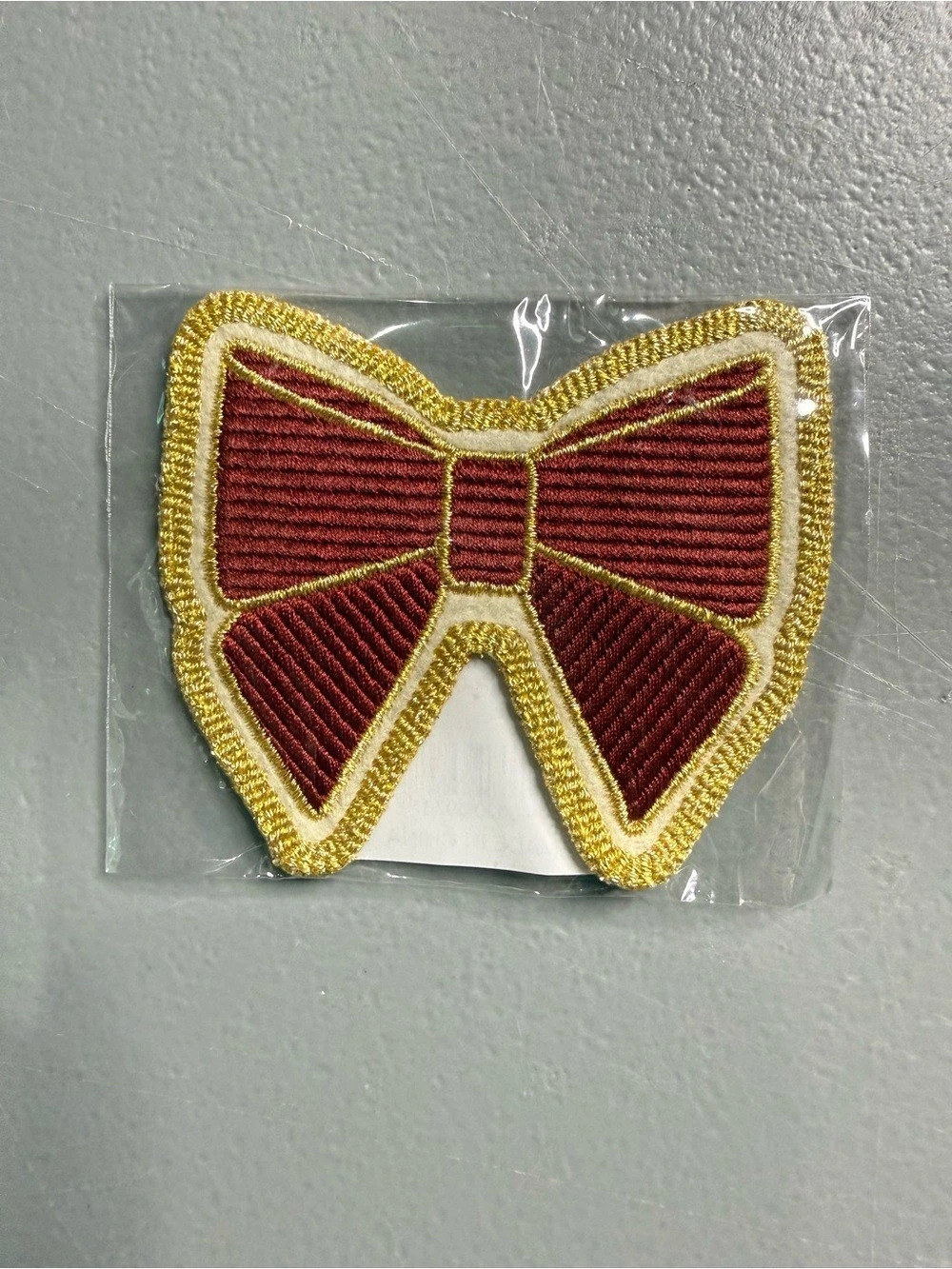 Stoney Clover Lane Embroidered Bow Embroidered Patch in Red & Gold